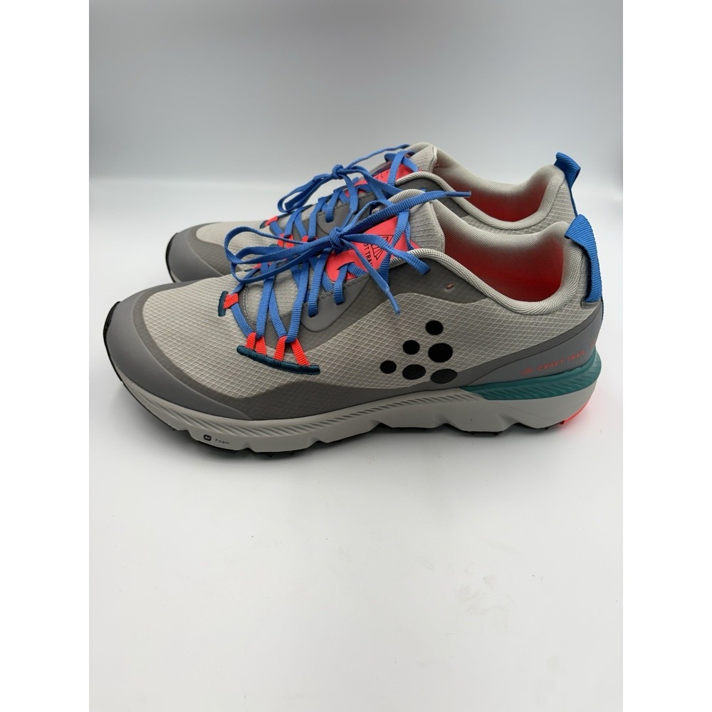 CRAFT Trail Men's Trail Running Sneakers Gray/Blue/Red Lace-Up Low Top